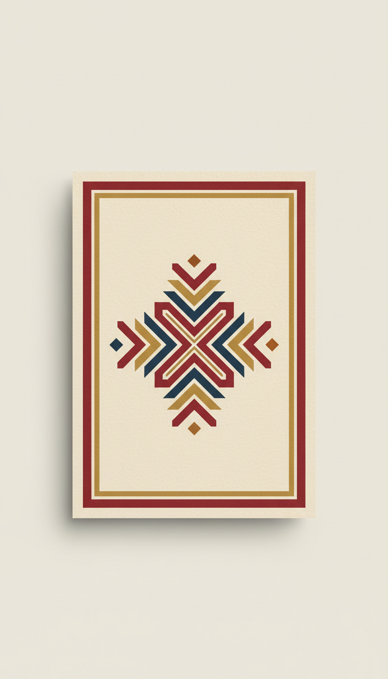Custom Menu Card with Heritage Motifs